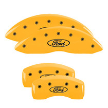 MGP 10005SFRDYL - 4 Caliper Covers Engraved F & R Oval Logo/Ford Yellow Finish Black Char 2002 Ford Crown Victoria