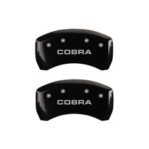 MGP 10010RCOBBK - Rear set 2 Caliper Covers Engraved Rear Cobra Black finish silver ch