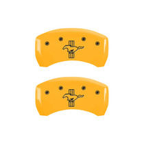 MGP 10010RMB1YL - Rear set 2 Caliper Covers Engraved Rear S197/Bar & Pony Yellow finish black ch