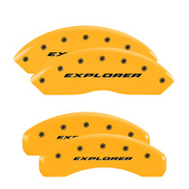 MGP 10041SXPLYL - 4 Caliper Covers Engraved Front & Rear Explorer Yellow Finish Black Char 2006 Ford Explorer