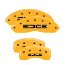 MGP 10042SEDGYL - 4 Caliper Covers Engraved Front & Rear Edge Yellow Finish Black Char 2008 Ford Edge