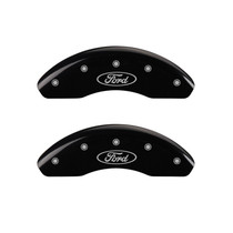 MGP 10102FFRDBK - Front set 2 Caliper Covers Engraved Front Oval logo/Ford Black finish silver ch