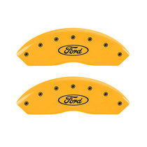 MGP 10155FFRDYL - 2 Caliper Covers Engraved Front Oval Logo/Ford Yellow Finish Blk Char 2011 Ford Focus