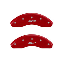 MGP 10199FMGPRD - Front set 2 Caliper Covers Engraved Front  Red finish silver ch