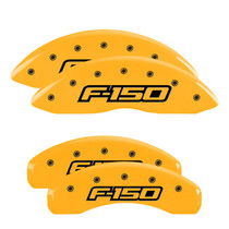 MGP 10219SF15YL - 4 Caliper Covers Engraved Front & Rear Oval Logo/Ford Yellow Finish Black Char 2013 Ford F-150