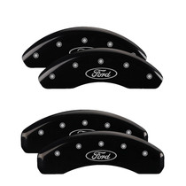 MGP 10227SFRDBK - 4 Caliper Covers Engraved Front & Rear Oval logo/Ford Black finish silver ch