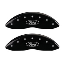 MGP 10232FFRDBK - Front set 2 Caliper Covers Engraved Front Oval logo/Ford Black finish silver ch
