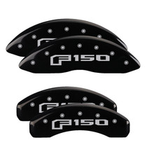 MGP 10239SF16BK - 4 Caliper Covers Engraved F & R Oval Logo/Ford Black Finish Silver Char 2018 Ford Expedition