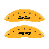 MGP 14238FSS3YL - 2 Caliper Covers Engraved Silverado SS Yellow Finish Blk Char 05 Chevy Silverado 1500