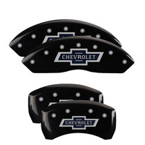 MGP 14247SBANBK - 4 Caliper Covers Engraved F & R 100 Anniversary Black Finish Silver Char 2019 Chevrolet Equinox