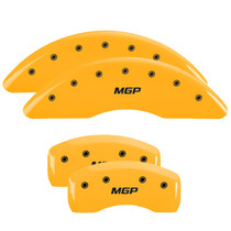 MGP 14250SMGPYL - 4 Caliper Covers Engraved Front & Rear  Yellow Finish Black Char 2018 Chevrolet Traverse