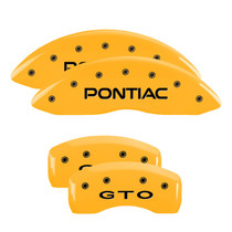 MGP 18029SGTOYL - 4 Caliper Covers Engraved Front Pontiac Rear Gto Yellow Finish Black Char 2004 Pontiac GTO