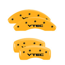 MGP 20002SVTCYL - 4 Caliper Covers Engraved Front & Rear Vtech Yellow Finish Black Char 2005 Honda Civic