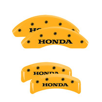 MGP 20076SHONYL - 4 Caliper Covers Engraved Front & Rear Honda Yellow Finish Black Char 2003 Honda Element