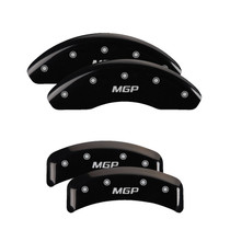 MGP 20076SMGPBK - 4 Caliper Covers Engraved Front & Rear  Black finish silver ch