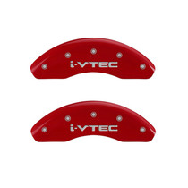 MGP 20143FIVTRD - Front set 2 Caliper Covers Engraved Front i-Vtec Red finish silver ch