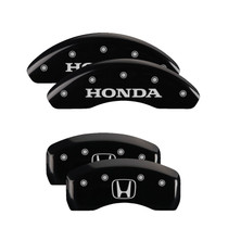 MGP 20207SHOHBK - 4 Caliper Covers Engraved Front Honda Engraved Rear H Logo Black finish silver ch