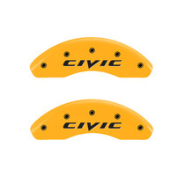 MGP 20212FCIVYL - Front set 2 Caliper Covers Engraved Front 2015/Civic Yellow finish black ch