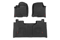 Rough Country SM21612 - Sure-Fit Floor Mats - FR & RR - FR Bucket - Crew - Chevy GMC 1500 2500HD 3500HD (19-24)