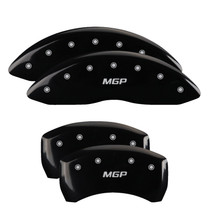 MGP 22226SMGPBK - 4 Caliper Covers Engraved Front & Rear  Black finish silver ch