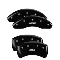 MGP 28189SMGPBK - 4 Caliper Covers Engraved Front & Rear  Black Finish Silver Char 2018 Hyundai Kona