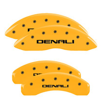 MGP 34004SDNLYL - 4 Caliper Covers Engraved Front & Rear Denali Yellow Finish Black Char 2009 GMC Envoy