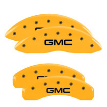 MGP 34004SGMCYL - 4 Caliper Covers Engraved Front & Rear GMC Yellow Finish Black Char 2008 GMC Envoy