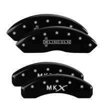 MGP 36007SLCXBK - 4 Caliper Covers Engraved Front Lincoln Engraved Rear MKX Black finish silver ch