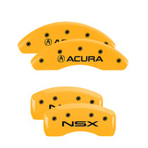 MGP 39008SNSXYL - 4 Caliper Covers Engraved Front Acura Rear NSX Yellow Finish Black Char 2005 Acura NSX