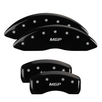 MGP 39021SMGPBK - 4 Caliper Covers Engraved Front & Rear  Black Finish Silver Characters 2017 Acura MDX