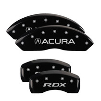 MGP 39022SRDXBK - 4 Caliper Covers Engraved Front Acura Rear RDX Black Finish Silver Char 2016 Acura RDX