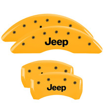 MGP 42012SJEPYL - 4 Caliper Covers Engraved Front & Rear JEEP Yellow finish black ch