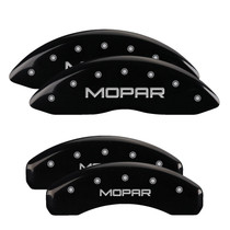 MGP 42020SMOPBK - 4 Caliper Covers Engraved F&R 11-18 Jeep Grand Cherokee Black Finish Silver Mopar Logo