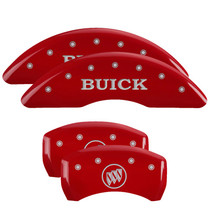 MGP 49012SBSHRD - 4 Caliper Covers Engraved Front Buick Rear Buick Shield Red Finish Silver Char 2015 Buick Regal
