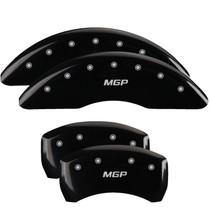 MGP 49012SMGPBK - 4 Caliper Covers Engraved Front & Rear  Black Finish Silver Char 2016 Buick Regal