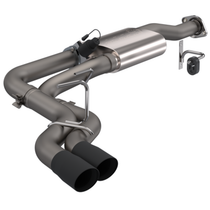 QTP 440015B - 15-18 Ford F-150 CC/EC Standard Bed 304SS Screamer Cat-Back Exhaust w/3.5in Black Tips