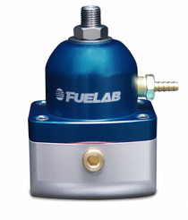 Fuelab 51505-3-L-E - Universal EFI Electronic Fuel Injection Adjustable Fuel Pressure Regulator Large Seat 25-90 psi 2  -10AN Inlets 1  -6AN Return Blue