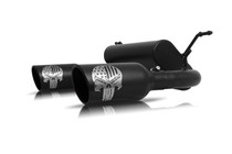 Gibson 76-0038 - 18-22 Jeep Wrangler Sport 3.6L 2.5in Patriot Skull Series Cat-Back Dual Exhaust - Blk Ceramic