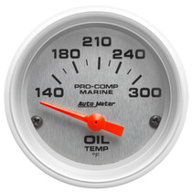 AutoMeter 200764-33 - Marine Silver Ultra-Lite 2-1/16in Electric Oil Temperature Gauge 140-300 Deg F