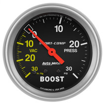 AutoMeter 3403 - Sport-Comp 2-5/8in 30 IN HG/30 PSI Mechanical Boost/Vacuum Gauge