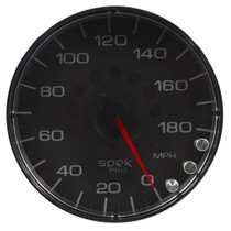 AutoMeter P230318 - Spek-Pro Gauge Speedometer 5in 180 Mph Elec. Programmable Black/Chrome