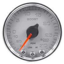 AutoMeter P30221 - Spek-Pro Gauge Vac/Boost 2 1/16in 30Inhg-30psi Stepper Motor W/Peak & WarnSilver/Chrome