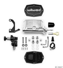 Wilwood 261-15544-P - Compact Tandem M/C - 1in Bore w/Bracket and Valve fits Mustang (Pushrod) - Ball Burnished