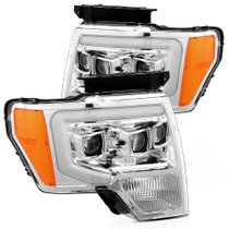 AlphaRex 880178 - 09-14 Ford F-150 LUXX LED Proj Headlights Plank Style Chrome w/Activ Light/Seq Signal/DRL