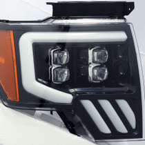 AlphaRex 880190 - 09-14 Ford F-150 NOVA LED Proj Headlights Plank Style Gloss Black w/Activ Light/Seq Signal