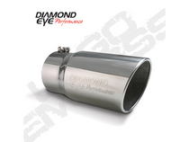 Diamond Eye 4512BRA-DE - Exhaust Tail Pipe Tip 4 Inch Inlet X 5 Inch Outlet X 12 Inch Black Bolt On Rolled Angle Exhaust Tip