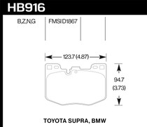 Hawk HB916B.740 - 2020 Toyota Supra / 19-20 BMW Z4 HPS 5.0 Front Brake Pads