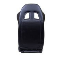 NRG RSC-208L/R - Reclinable Sport Seats (Pair) PVC Leather w/ Logo - Black w/White Stitching