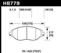 Hawk HB779U.740 - 2016 Audi S3 DTC-70 Front Brake Pads