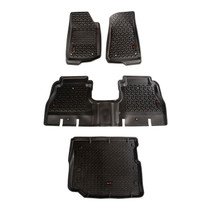 Rugged Ridge 12988.05 - Floor Liner Front/Rear/Cargo Black 18-21 Jeep Wrangler JL 4 Dr (Excl. 4XE Models)